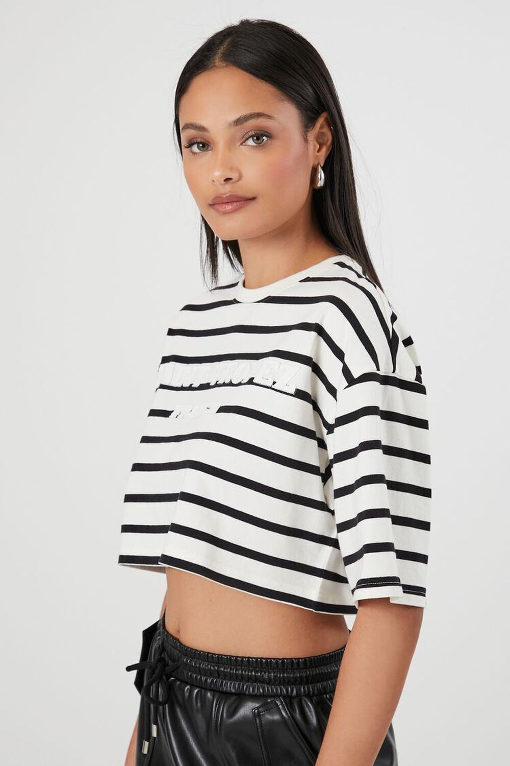 Striped France Cropped Tee